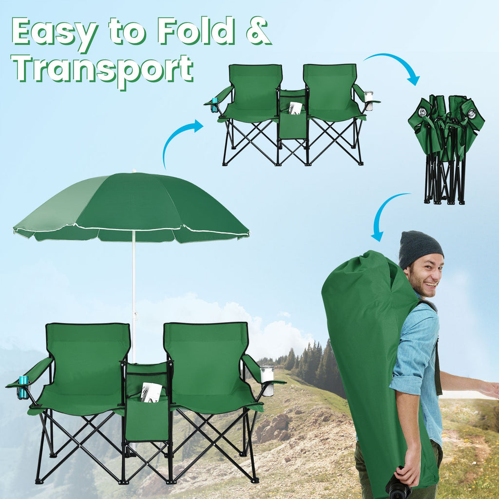 Portable Folding Picnic Double Chair