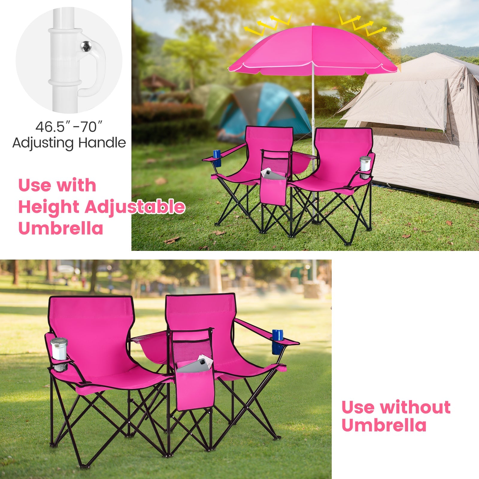 Portable Folding Picnic Double Chair