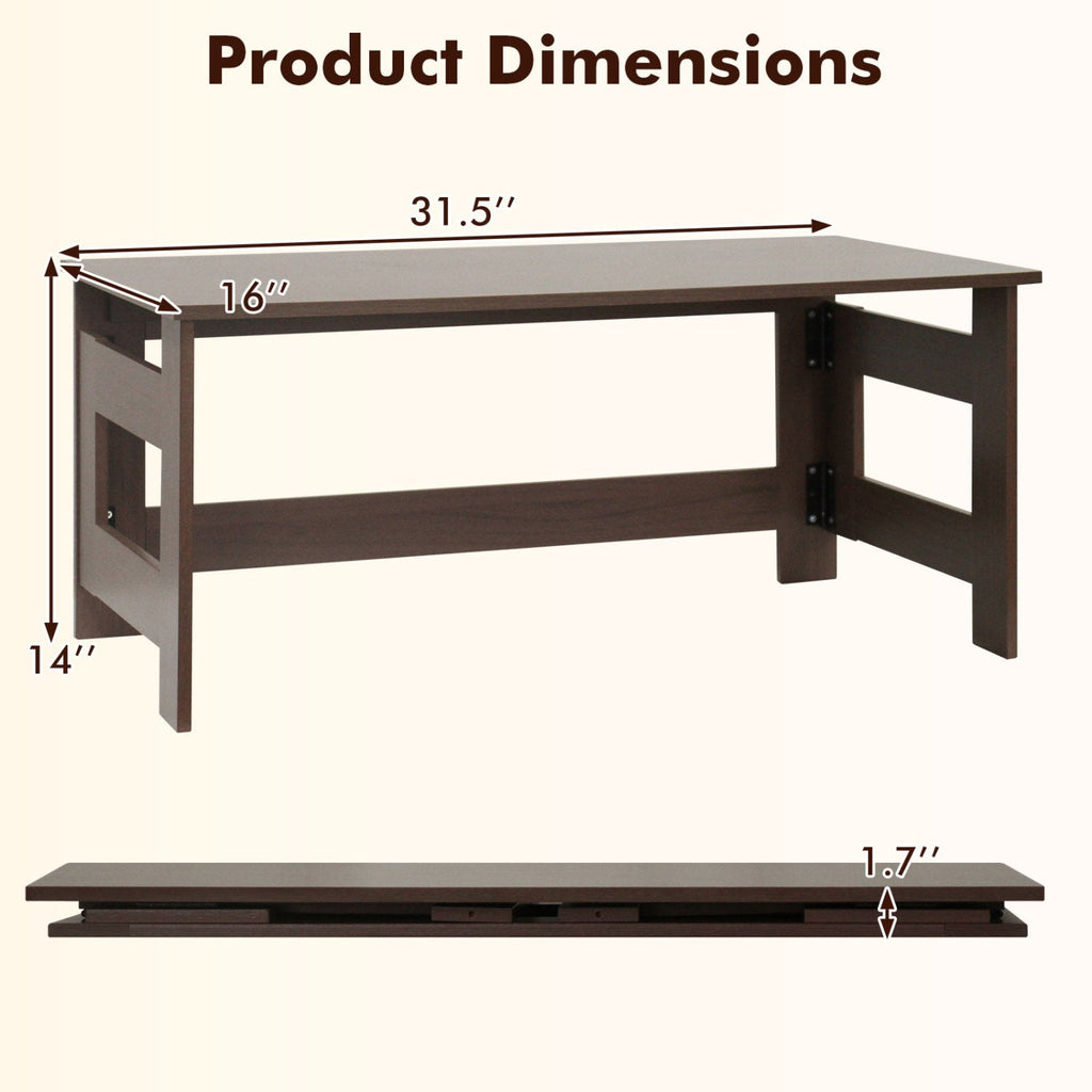 Folding Coffee Table with Collapsible Legs - 31.5" x 16"