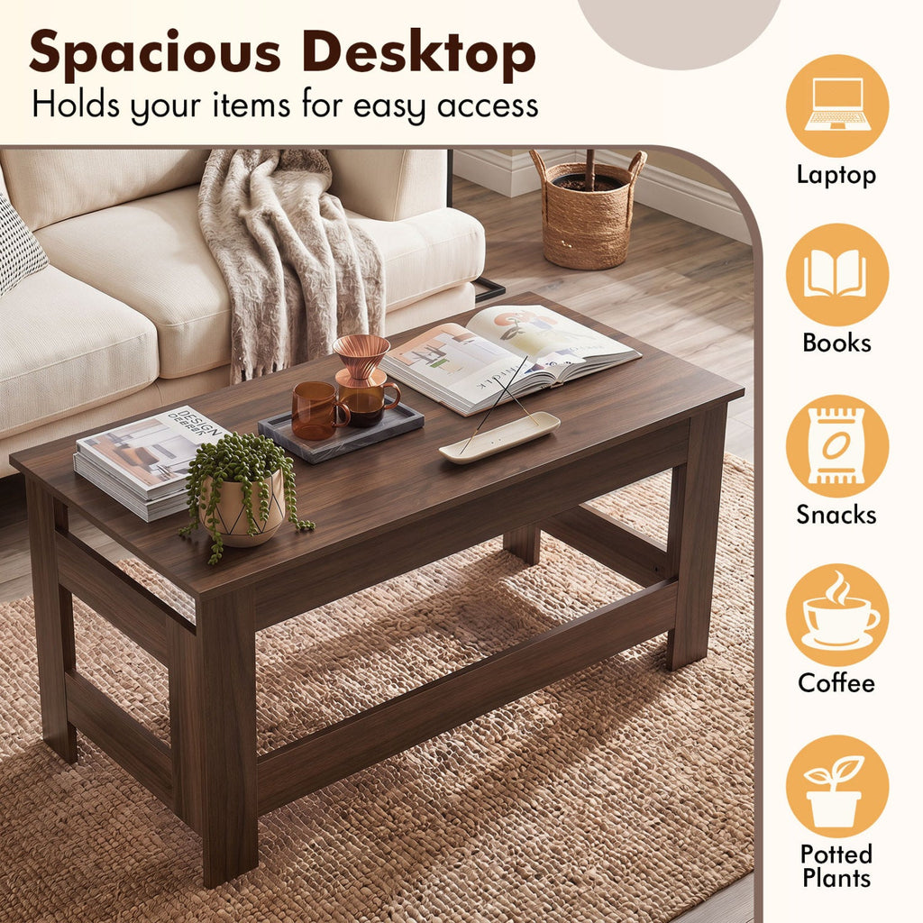 Folding Coffee Table with Collapsible Legs - 31.5" x 16"