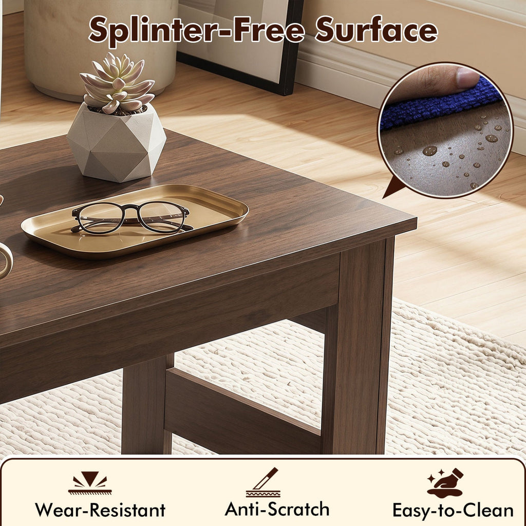 Folding Coffee Table with Collapsible Legs - 31.5" x 16"