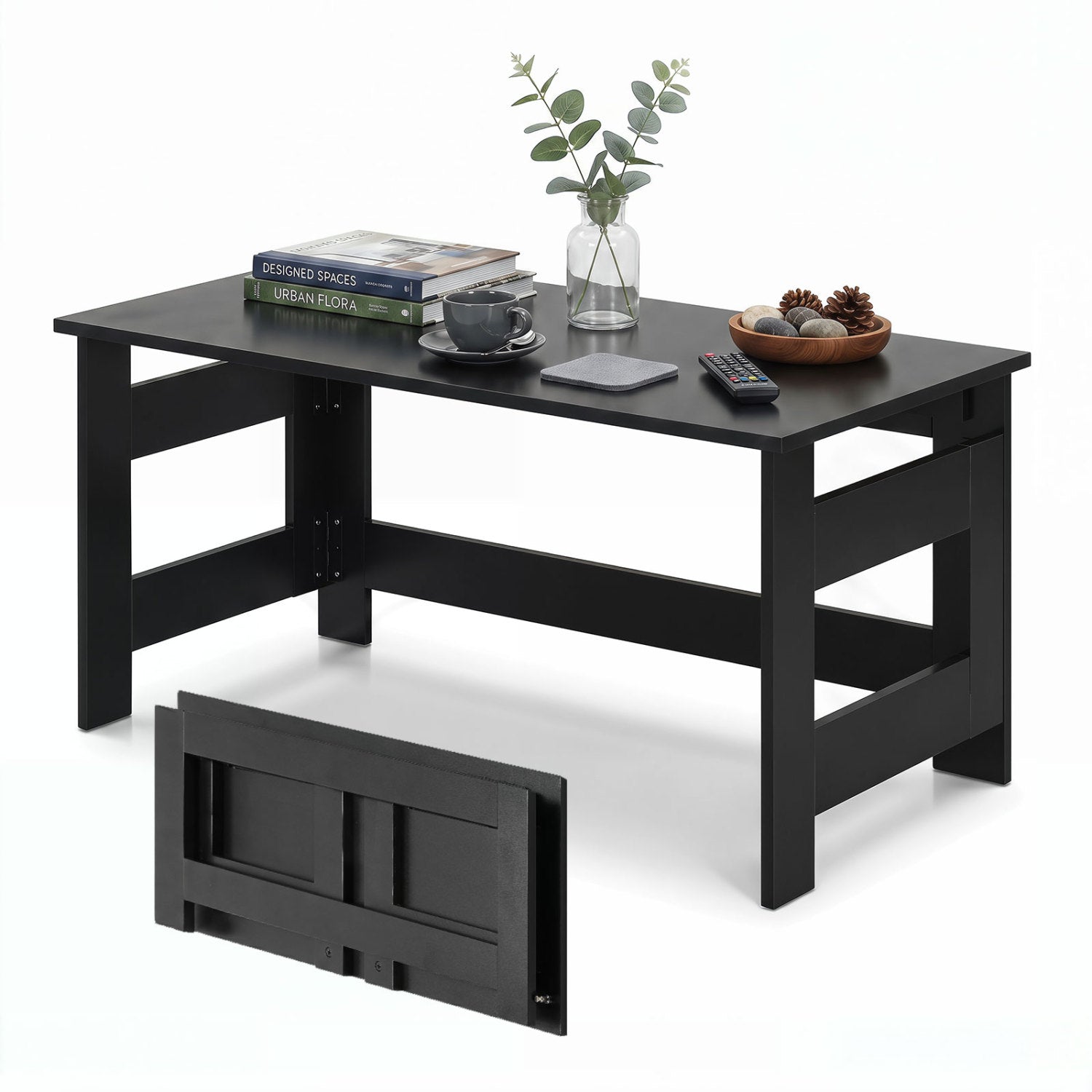 Folding Coffee Table with Collapsible Legs - 31.5" x 16"