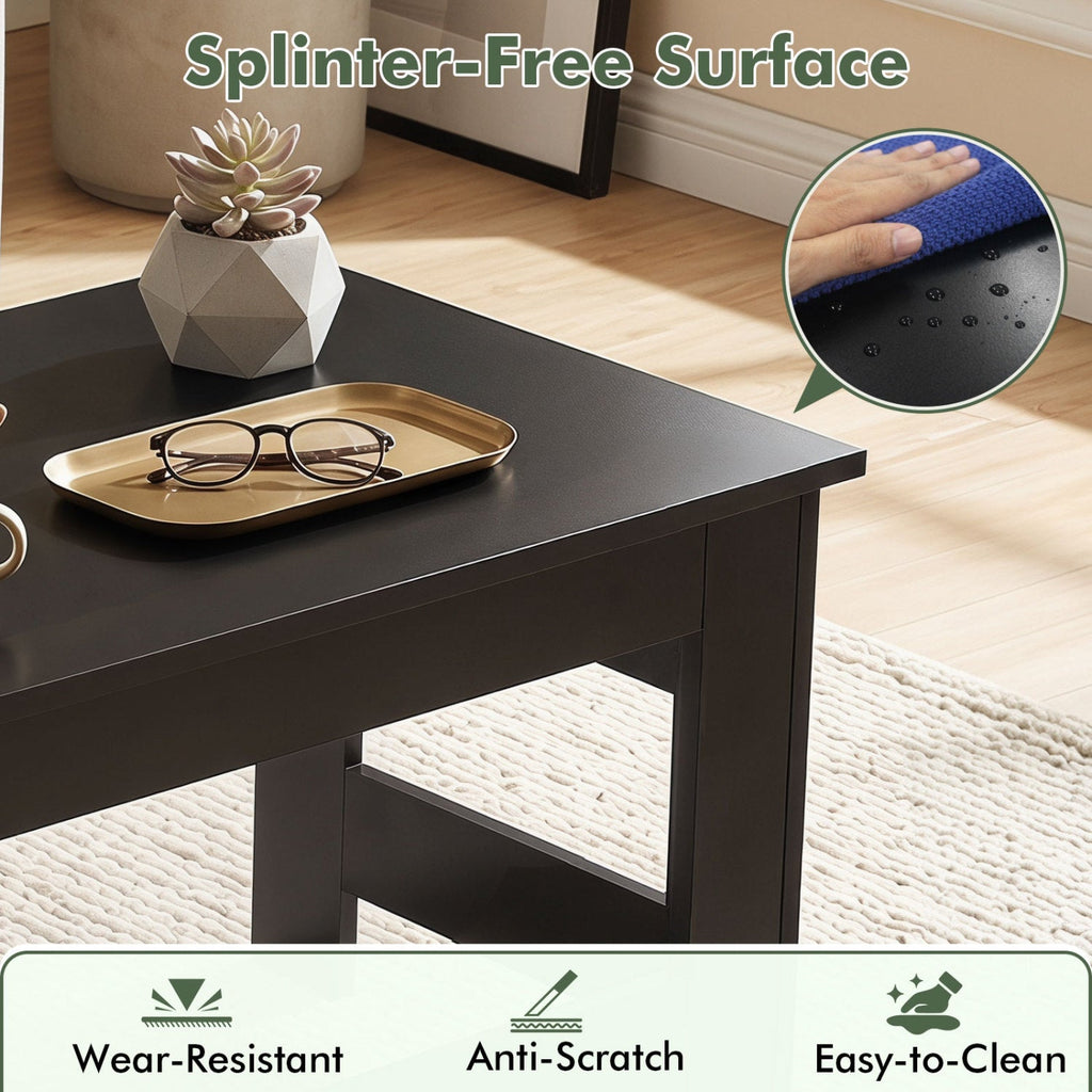 Folding Coffee Table with Collapsible Legs - 31.5" x 16"