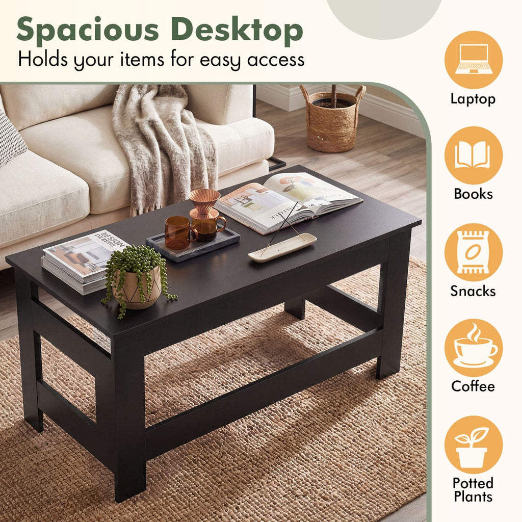Folding Coffee Table with Collapsible Legs - 31.5" x 16"