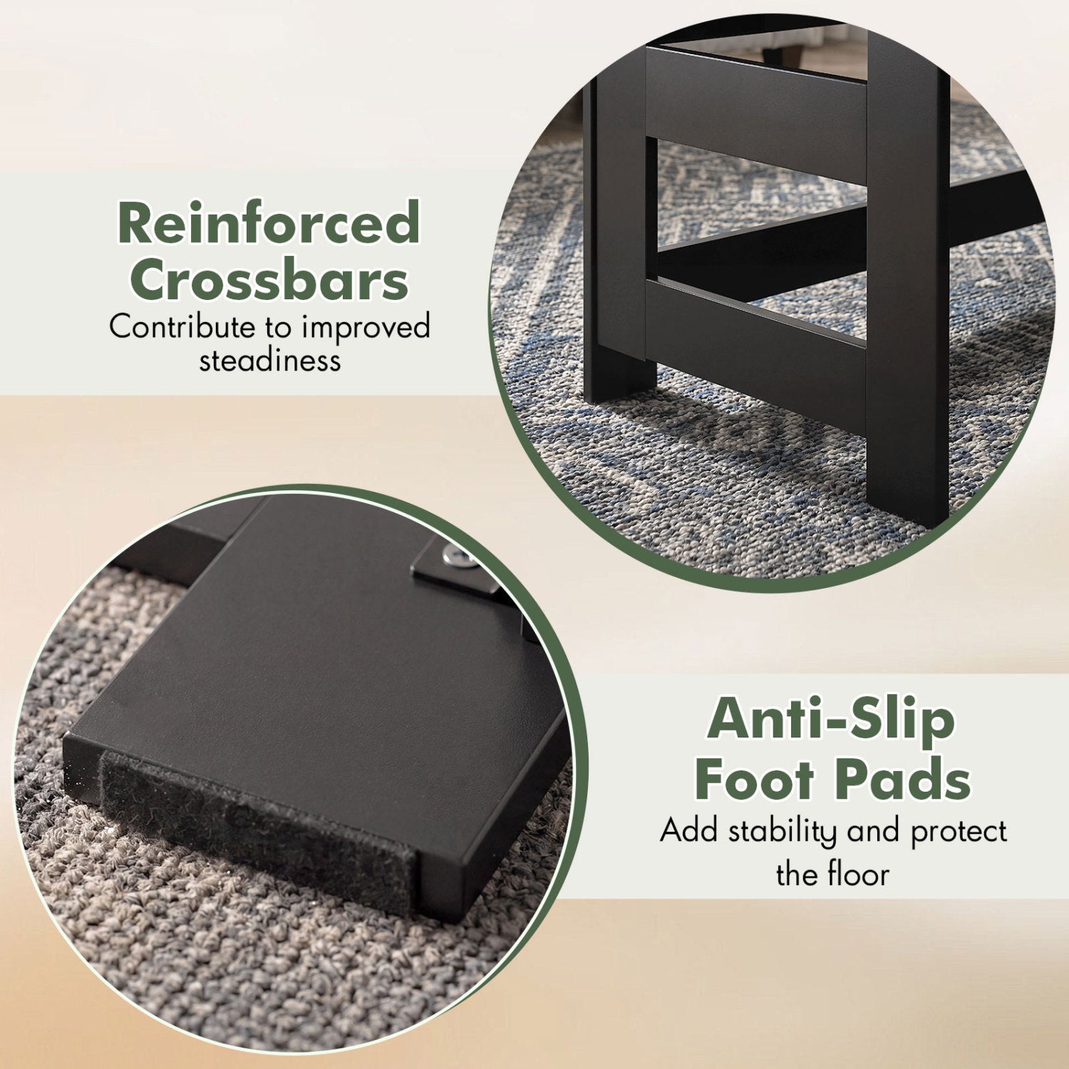 Folding Coffee Table with Collapsible Legs - 31.5" x 16"