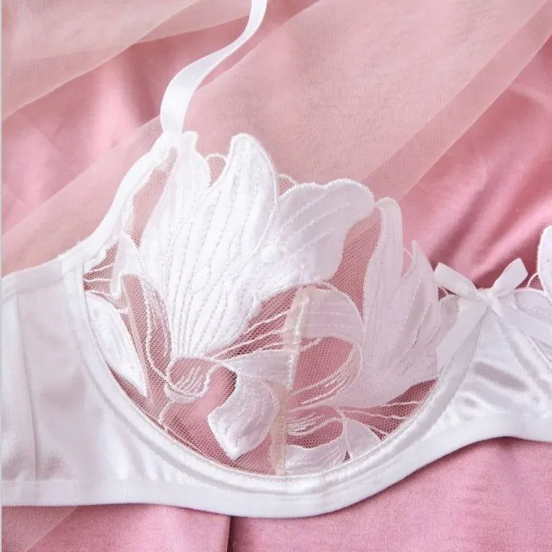Product Page: Toucheart Embroidery Lace Push-Up Bra Set | Sexy Transparent Thin Lingerie for Women with Erotic Briefs Kit