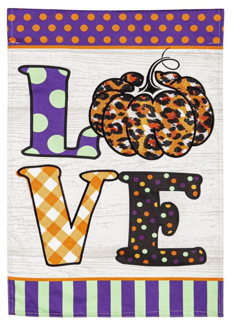 Pumpkin Love Garden Flag 2 Sided Decorative Fall