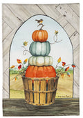 Pumpkin Topiary Garden Flag 2 Sided Fall Strie