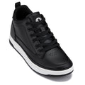 CALTO - Q271 - 2 Inches Taller (Black Noir) - Elevated Leatherette Micro-Perforated Sneakers