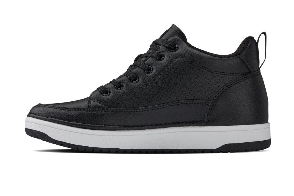CALTO - Q271 - 2 Inches Taller (Black Noir) - Elevated Leatherette Micro-Perforated Sneakers