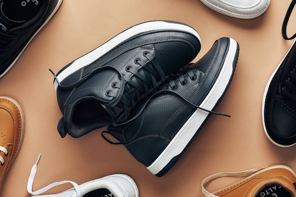 CALTO - Q273 - 2 Inches Taller (Cement Grey) -Elevated Leatherette Micro-Perforated Sneakers