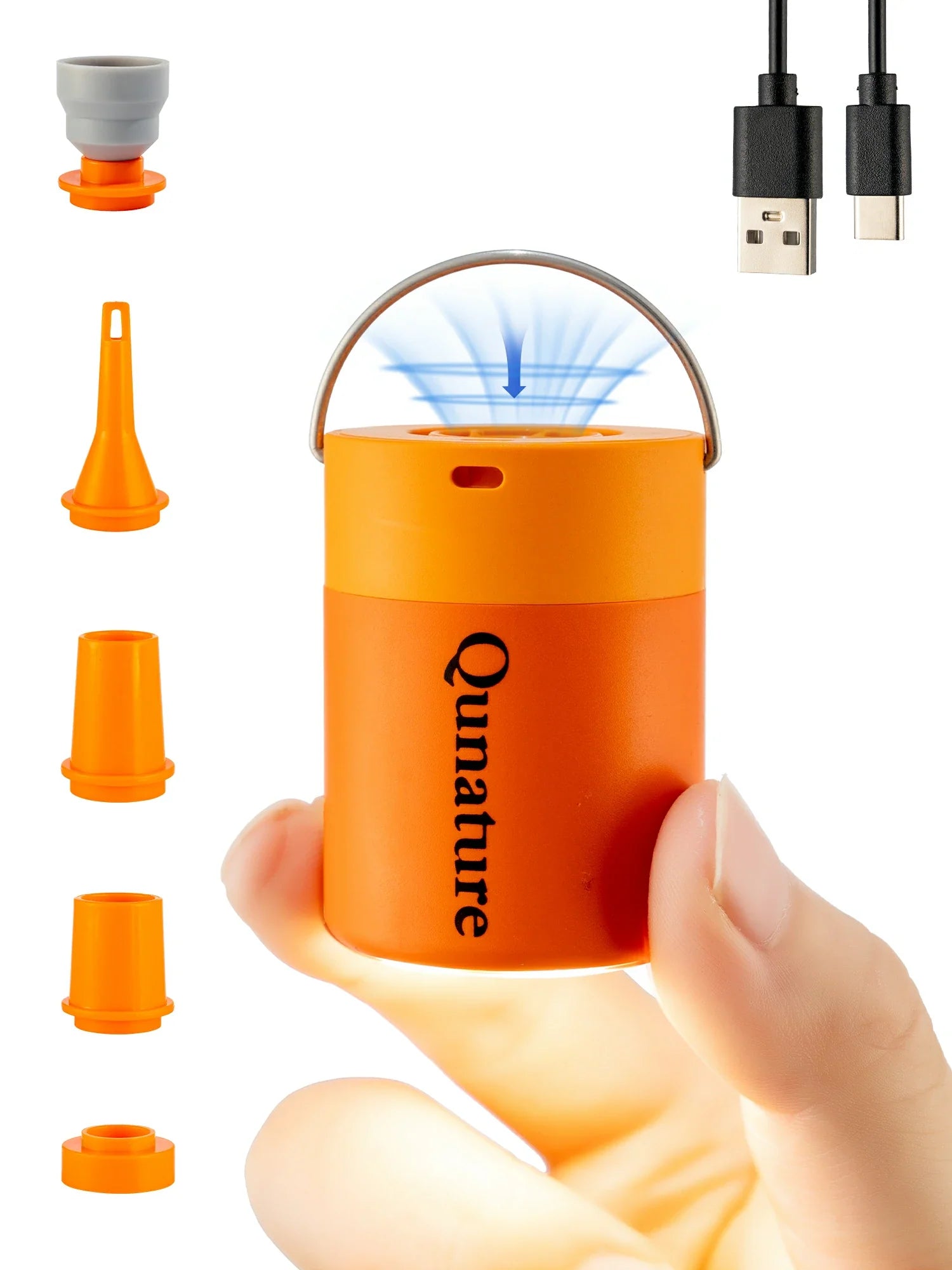 Qunature Mini Electric Pump 1500mAh for Air Bed Mattress,Pool Floats,Swimming Ring,Vacuum Storage Bags