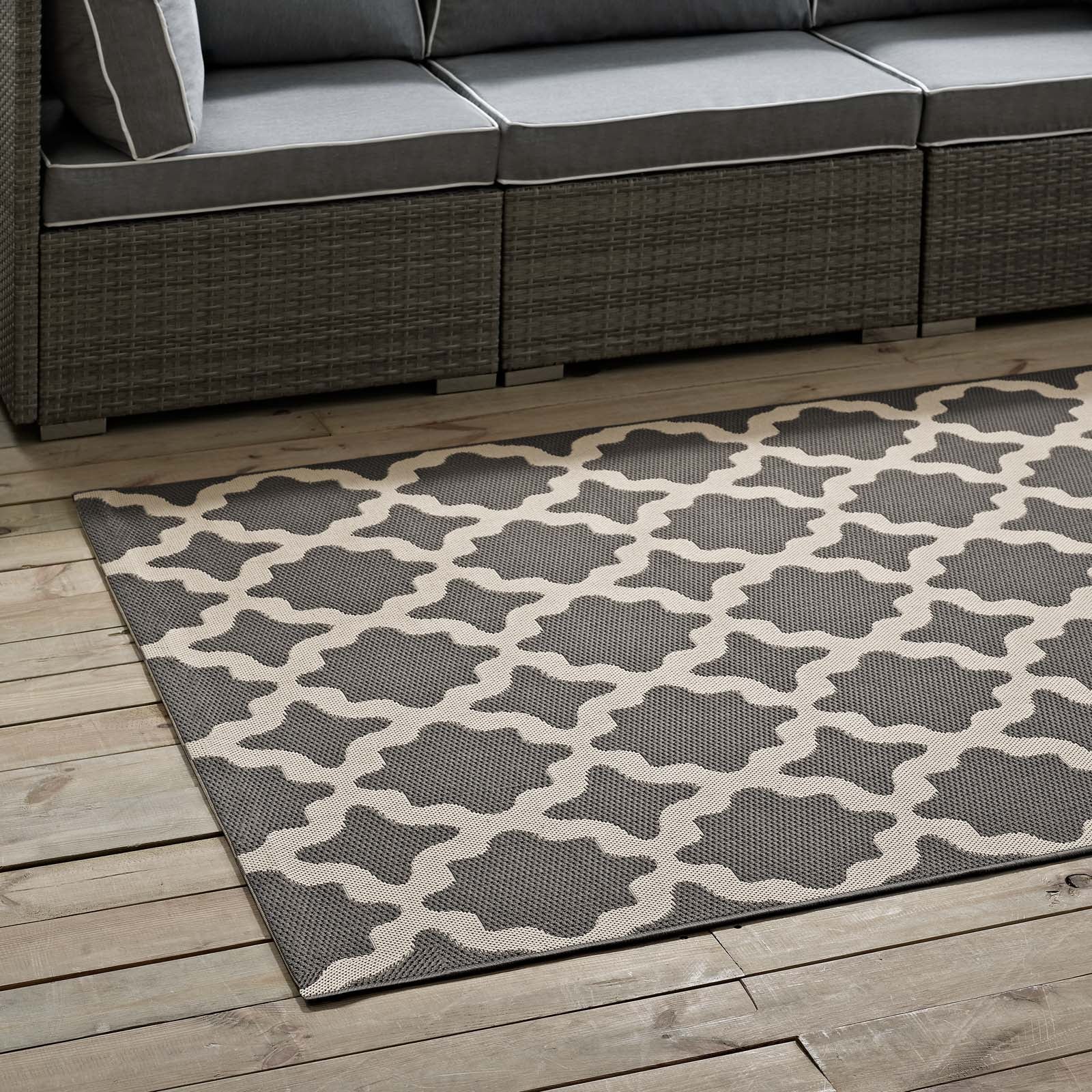 Cerelia Moroccan Trellis Indoor and Outdoor 9x12 Area Rug by Modway