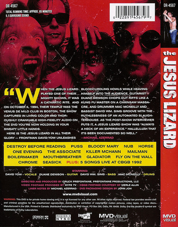 JESUS LIZARD, THE - The Jesus Lizard Live DVD