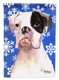 White Boxer Cooper Winter Snowflakes Garden Flag Mailbox Decorative Yard Banner Outside Patio Artwork for Flower Beds, Garden Size, Multicolor