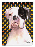 White Boxer Cooper Candy Corn Garden Flag Mailbox Decorative Yard Banner Outside Patio Artwork for Flower Beds, Garden Size, Multicolor