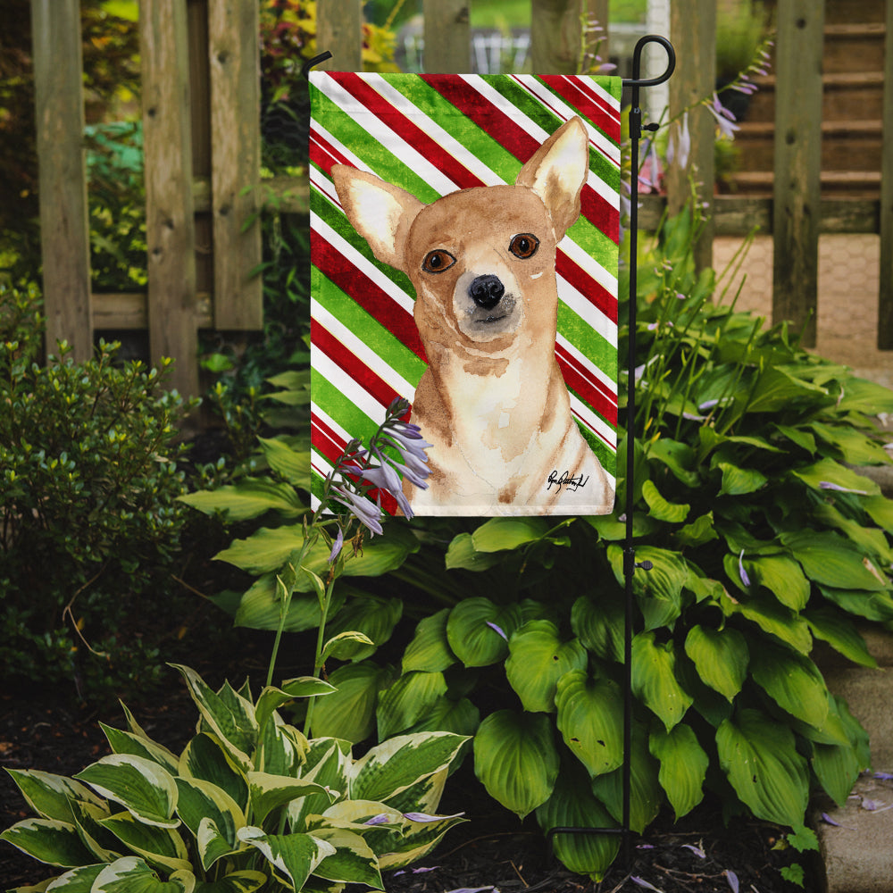 Chihuahua Candy Cane Christmas Garden Flag Mailbox Decorative Yard Banner Outside Patio Artwork for Flower Beds, Garden Size, Multicolor