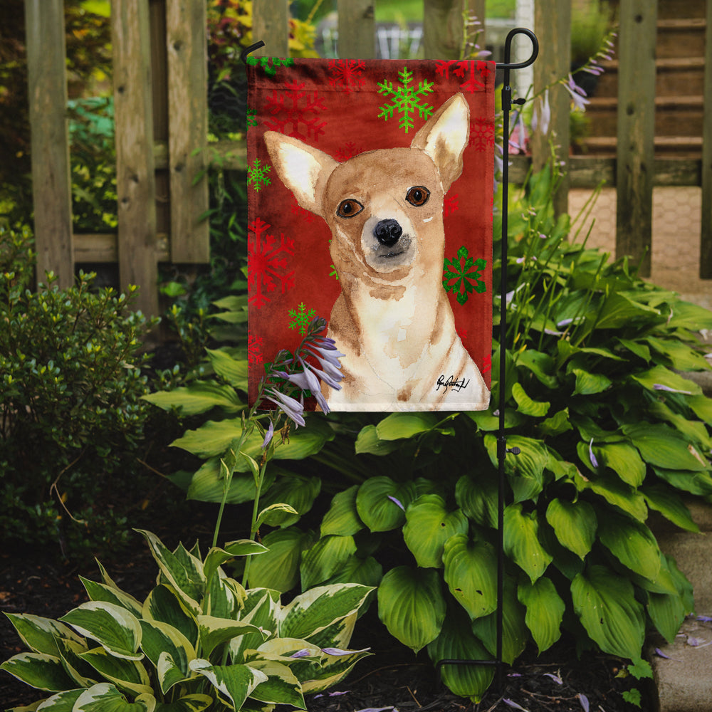 Chihuahua Red Snowflakes Garden Flag Mailbox Decorative Yard Banner Outside Patio Artwork for Flower Beds, Garden Size, Multicolor