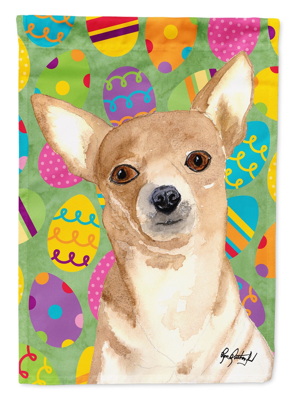 Chihuahua Easter Eggs Garden Flag Mailbox Decorative Yard Banner Outside Patio Artwork for Flower Beds, Garden Size, Multicolor