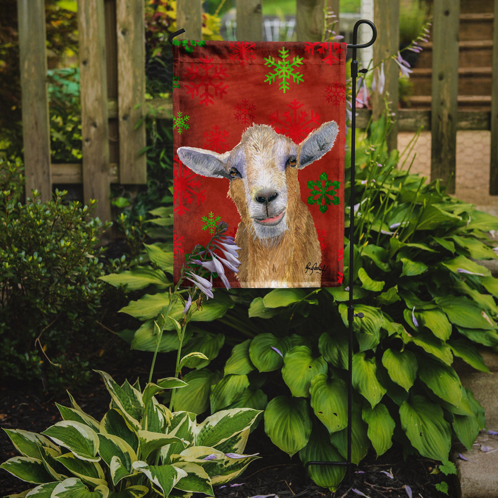 Goat Candy Cane Holiday Christmas Garden Flag Mailbox Decorative Yard Banner Outside Patio Artwork for Flower Beds, Garden Size, Multicolor