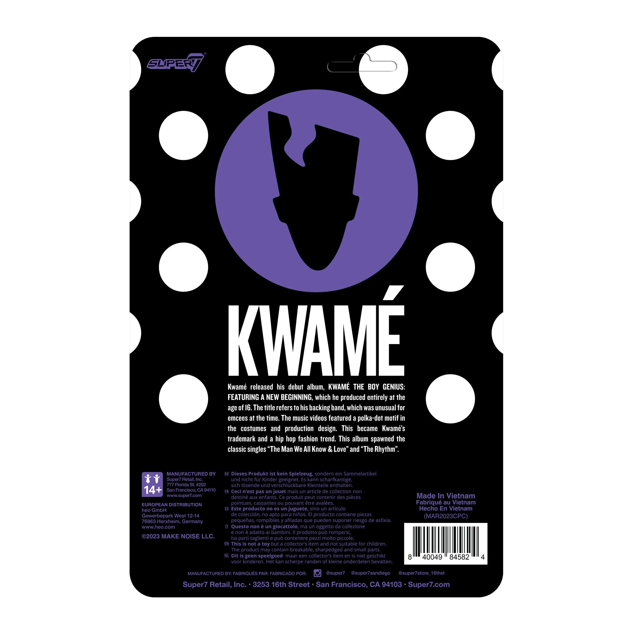 Super7 x Kwamé (Black/White Polka Dot) ReAction Figure