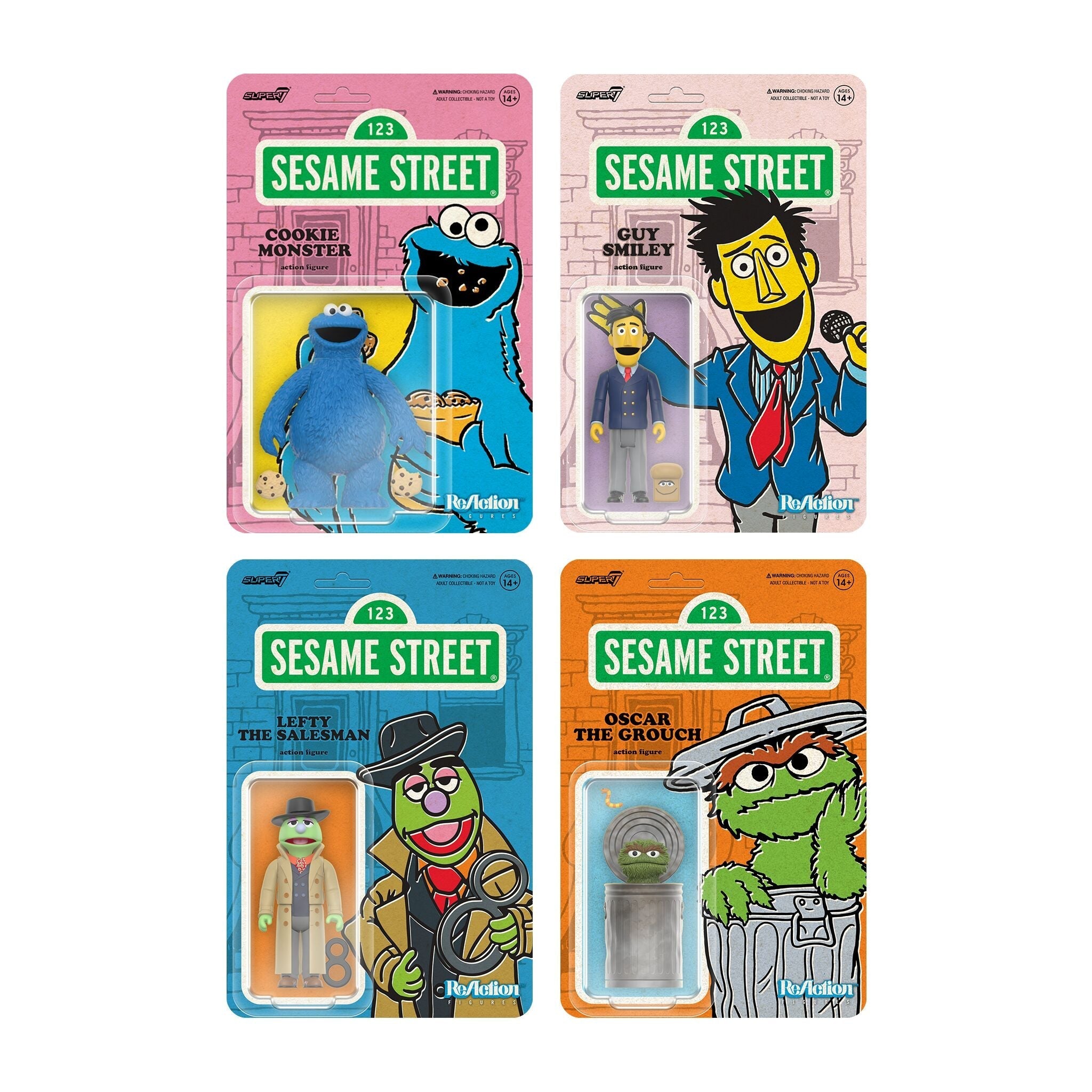 Super7 x SESAME STREET - GUY SMILEY (W/ BREAD) ReAction Figure