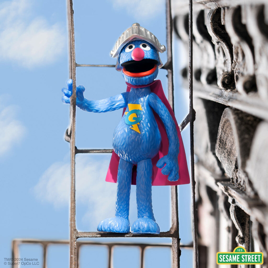 Super7 x SESAME STREET - SUPER GROVER, SHERLOCK HEMLOCK, MR. HOOPER, BIG BIRD ReAction Figures