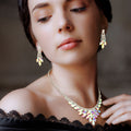 Marquise Stone Cluster Rhinestone Necklace