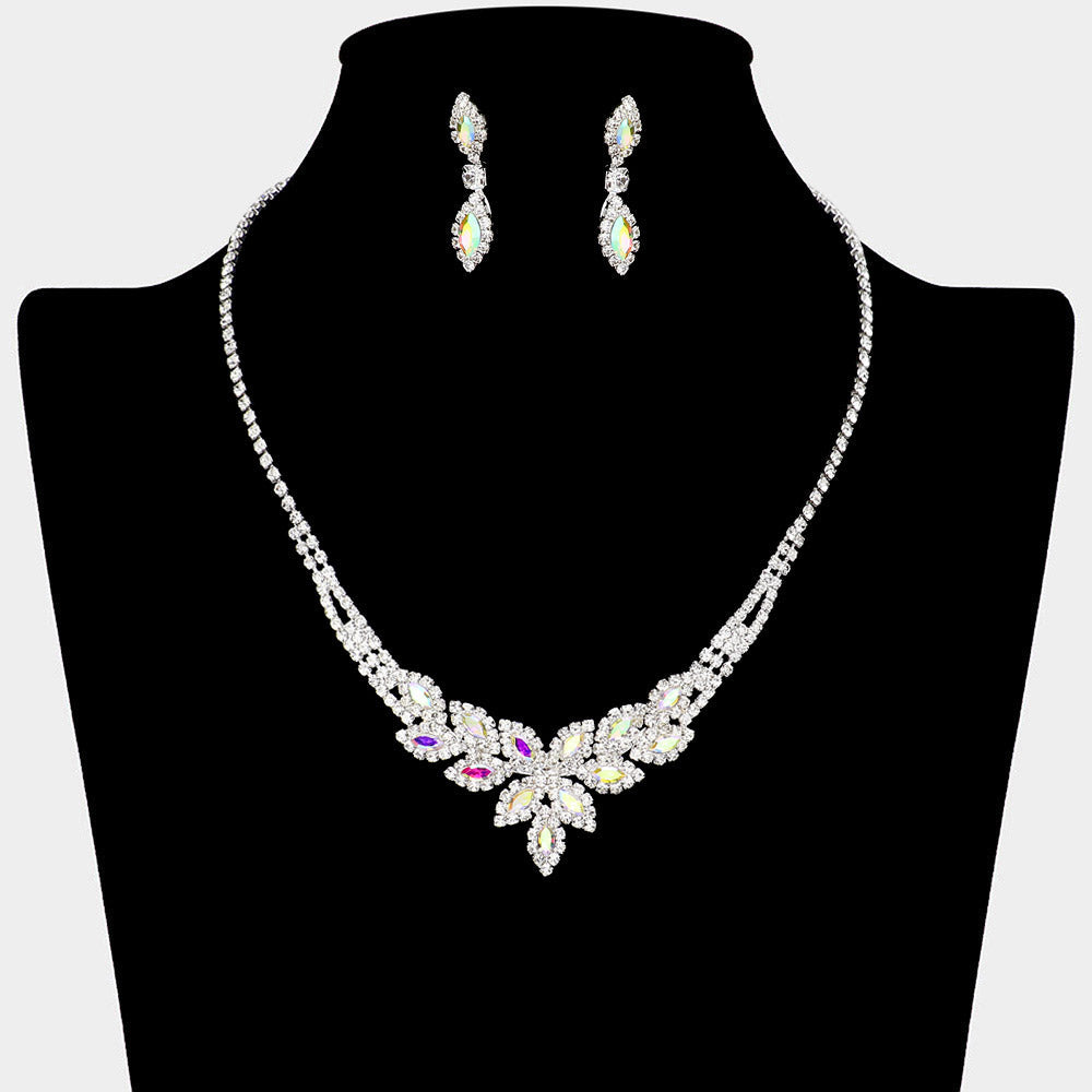 Rhinestone Paved Marquise Necklace