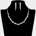 Rhinestone Paved Wave Link Necklace