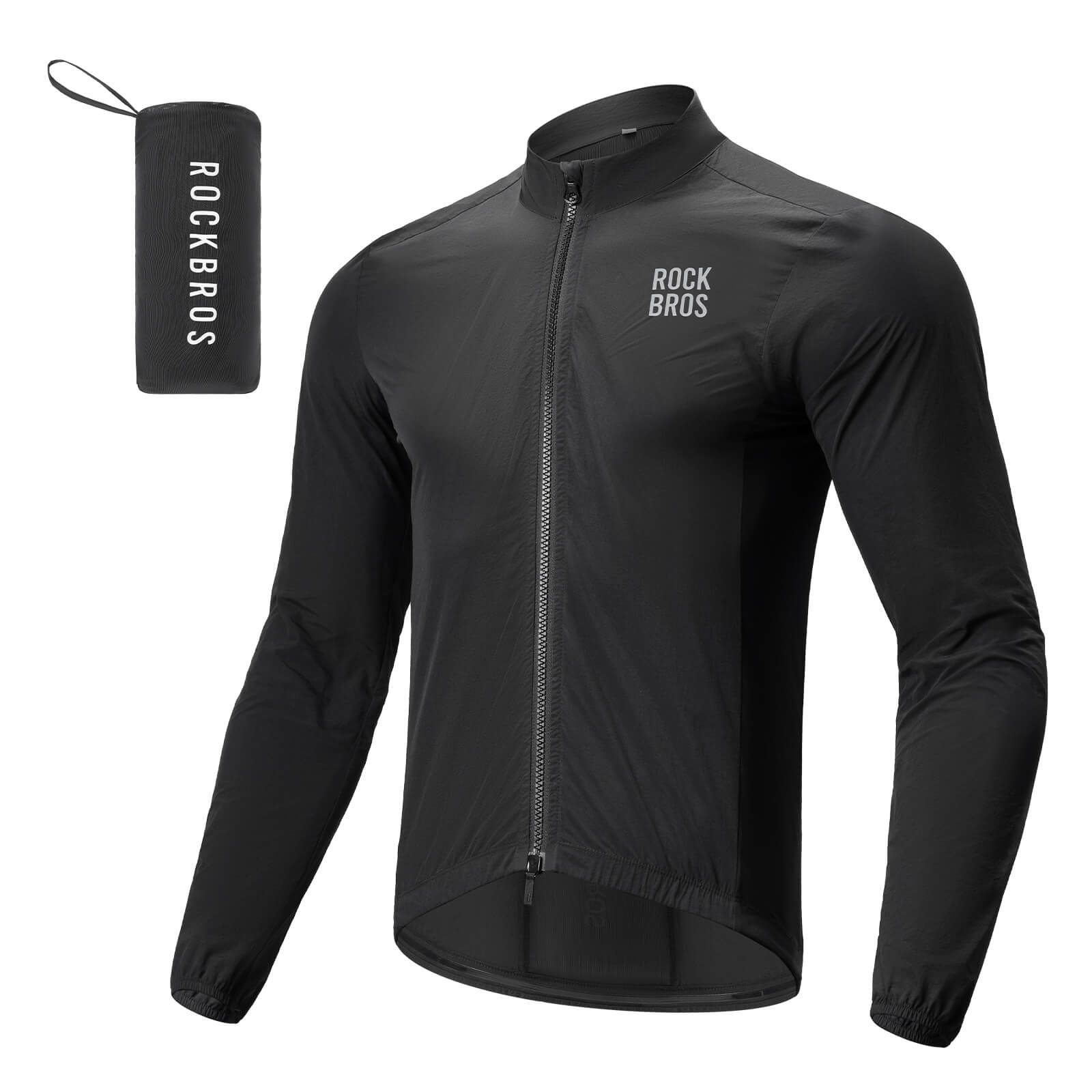 ROCKBROS Long-Seeved Cycling Windbreaker Jacket Foldable