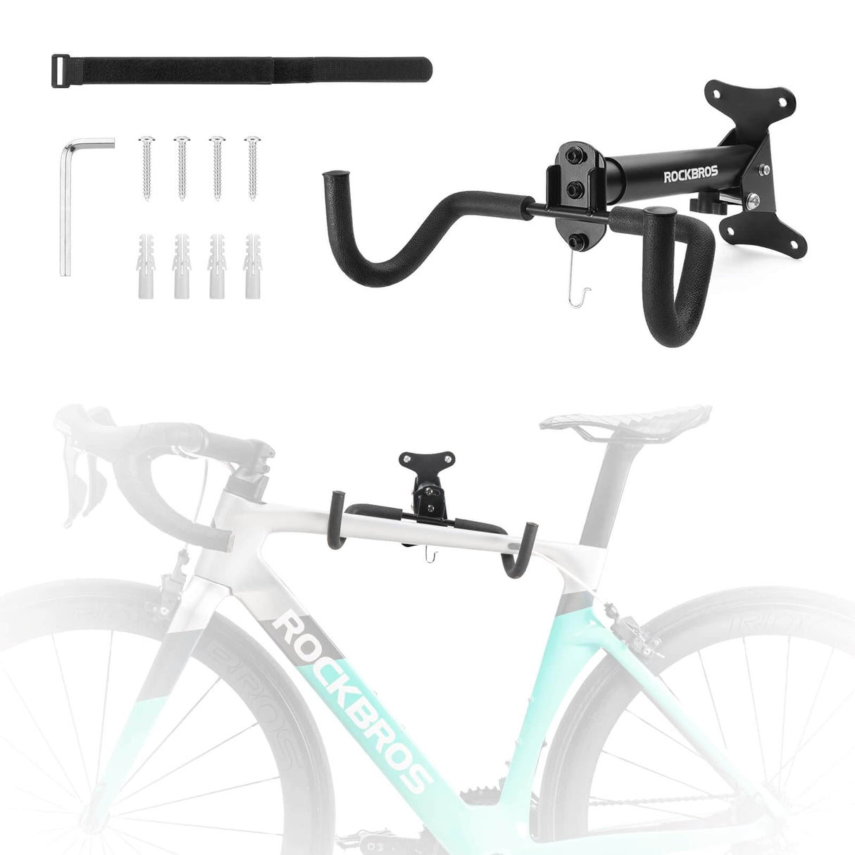ROCKBROS Wall-Mounted Bike Holder 33 lb Capacity