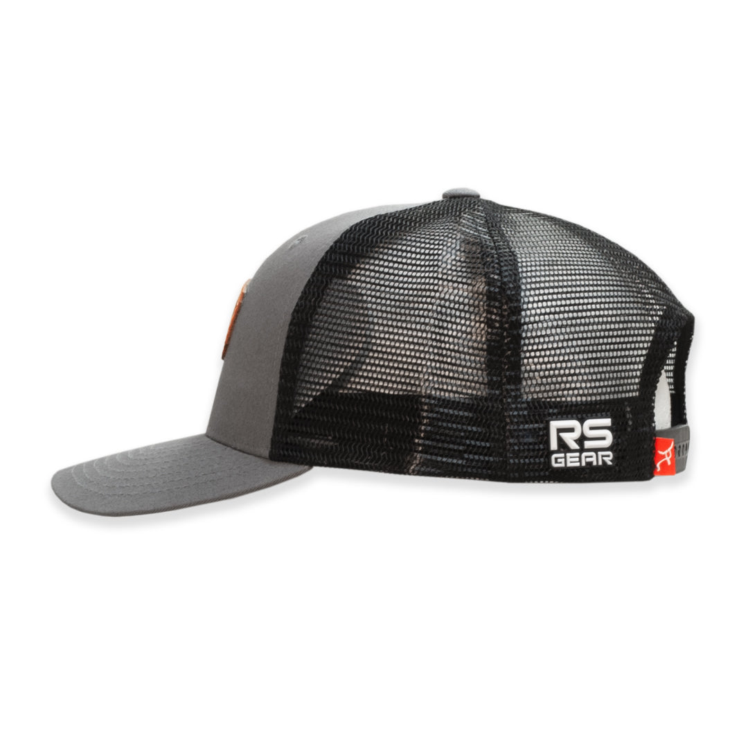ROPESMART LEATHER SOLO STEER OVAL PATCH GREY