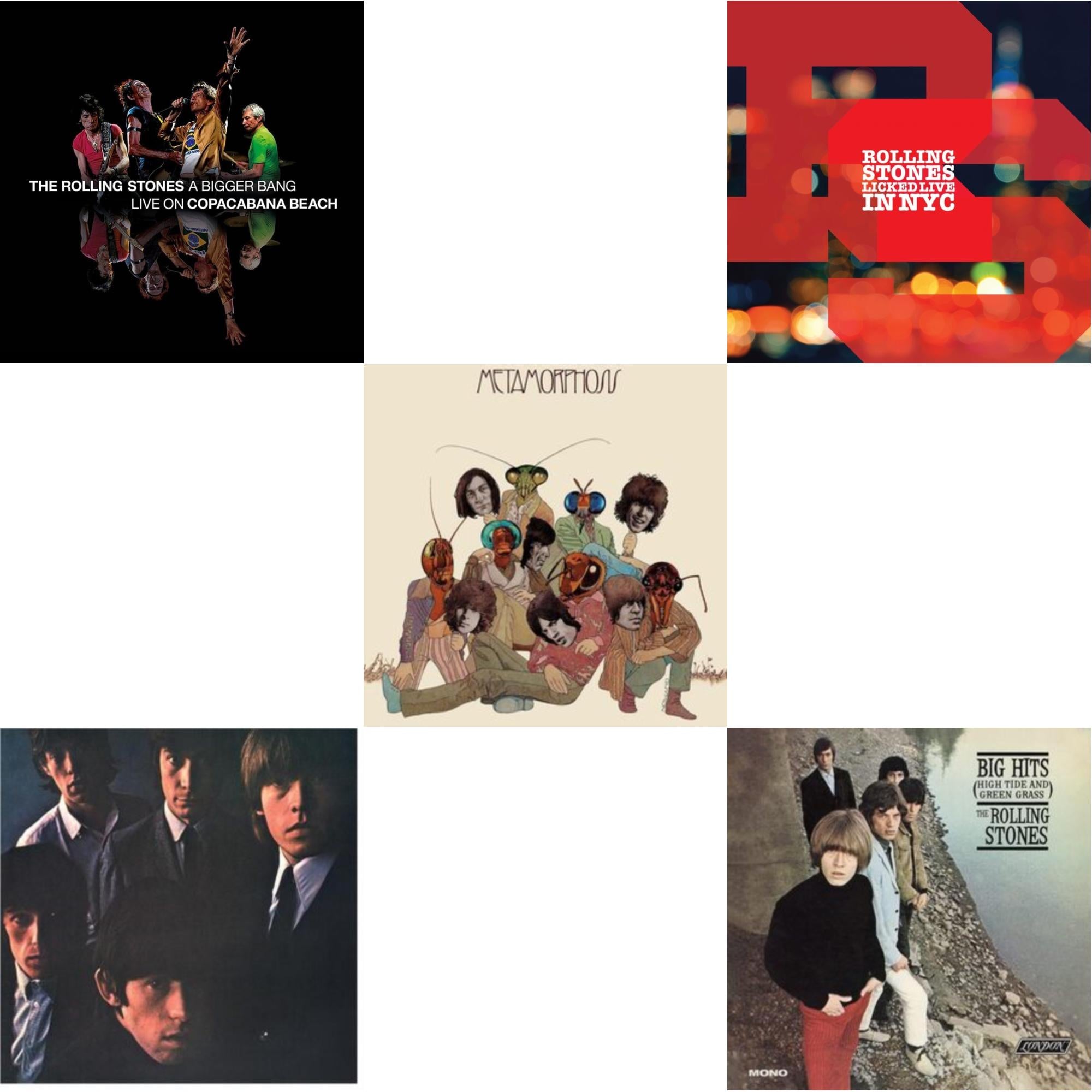 Rolling Stones No.2 (180G) & Big Hits (High Tide Green Grass LP Vinyl) & Metamorphosis & Bigger Bang Live On Copacabana Beach (Multi Color Vinyl/3LP) & Licked Live In Nyc (White Vinyl/3LP)