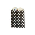 Bag Tek Rectangle Black Paper Bag - Polka Dots - 7" x 5" - 100 count box