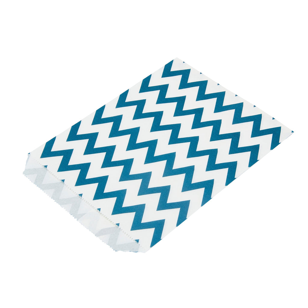Bag Tek Rectangle Navy Blue Paper Bag - Zig Zags - 7" x 5" - 100 count box