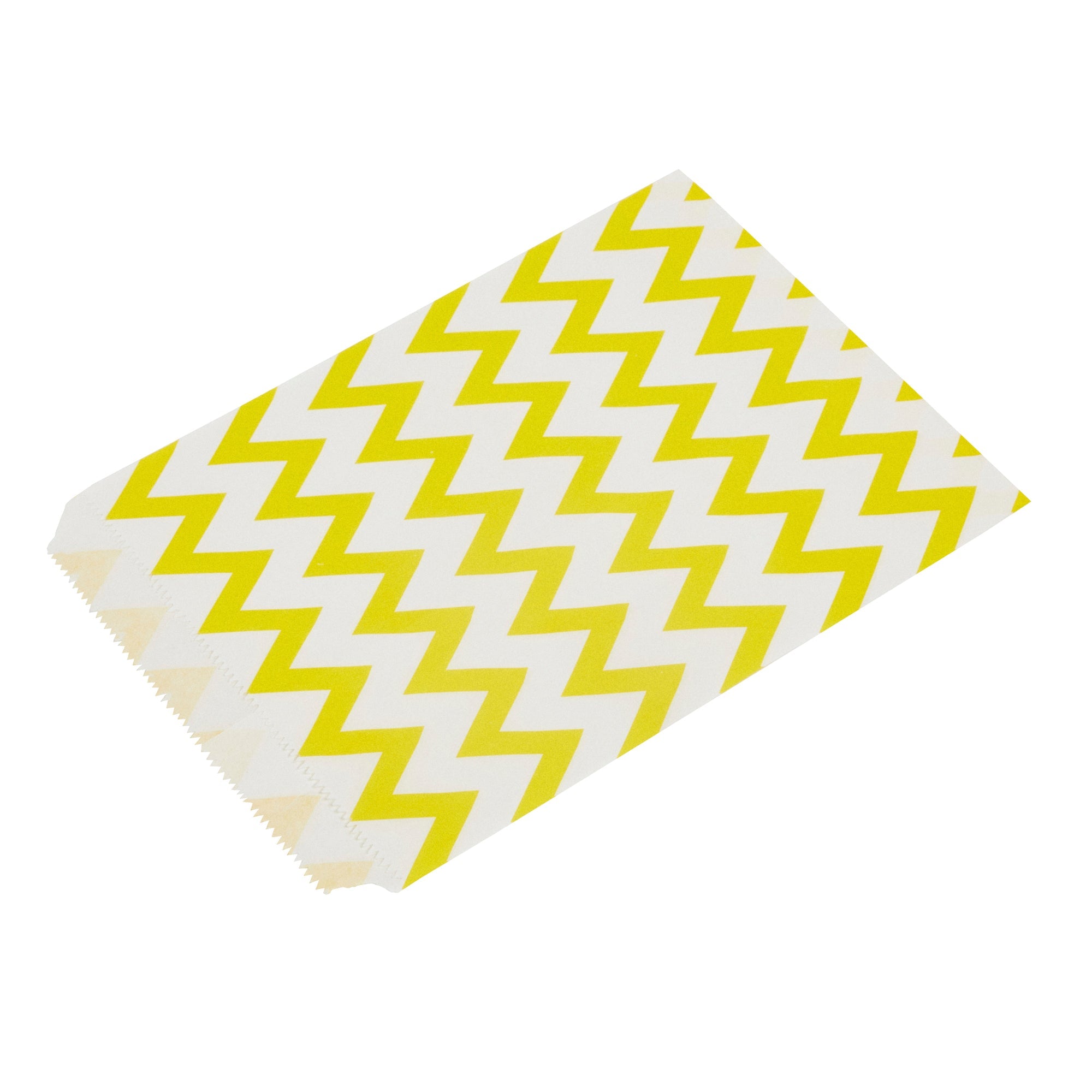 Bag Tek Rectangle Yellow Paper Bag - Zig Zags - 7" x 5" - 100 count box
