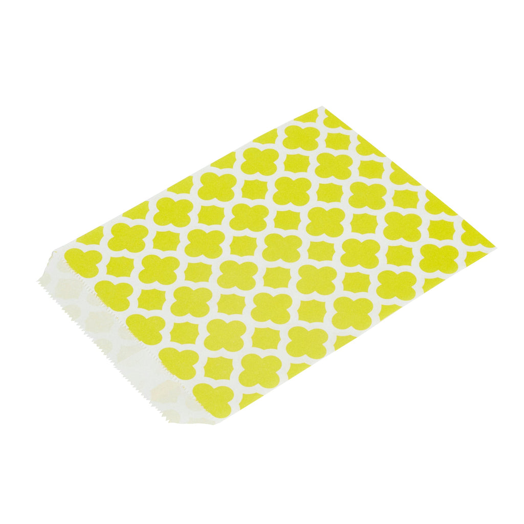 Bag Tek Rectangle Yellow Paper Bag - Asian Monogram - 7" x 5" - 100 count box