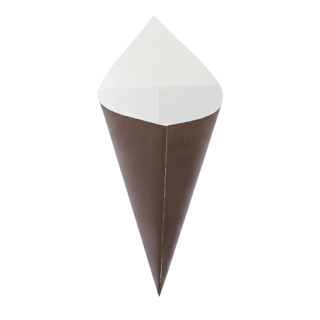 Cone Tek Black Paper Food Cone - 9 1/2" x 4 1/2" - 100 count box