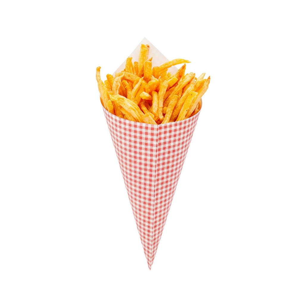 Cone Tek Picnic Print Paper Food Cone - 9 1/2" x 4 1/2" - 100 count box