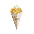 Cone Tek Newsprint Paper Food Cone - with Dipping Pocket - 15" x 9" - 100 count box