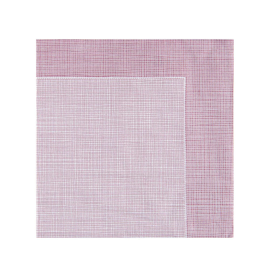 Luxenap Square White Paper Napkin - Super Lux, with Burgundy Threads - 15 3/4" x 15 3/4" - 25 count box