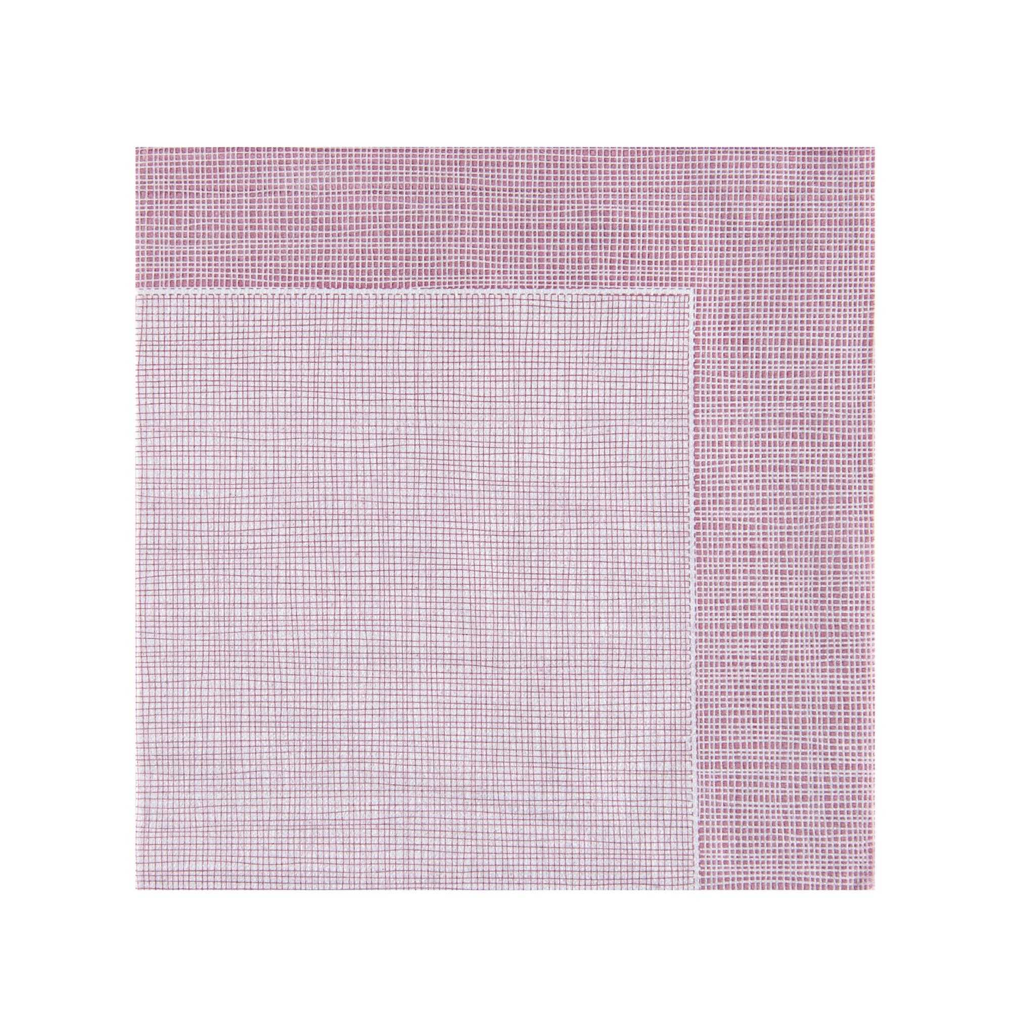 Luxenap Square White Paper Napkin - Super Lux, with Burgundy Threads - 15 3/4" x 15 3/4" - 25 count box