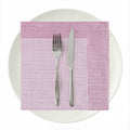 Luxenap Square White Paper Napkin - Super Lux, with Burgundy Threads - 15 3/4" x 15 3/4" - 25 count box