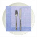 Luxenap Square White Paper Napkin - Super Lux, with Blue Threads - 15 3/4" x 15 3/4" - 25 count box
