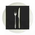 Luxenap Square Pure Black Paper Napkin - Air Laid - 15 3/4" x 15 3/4" - 25 count box