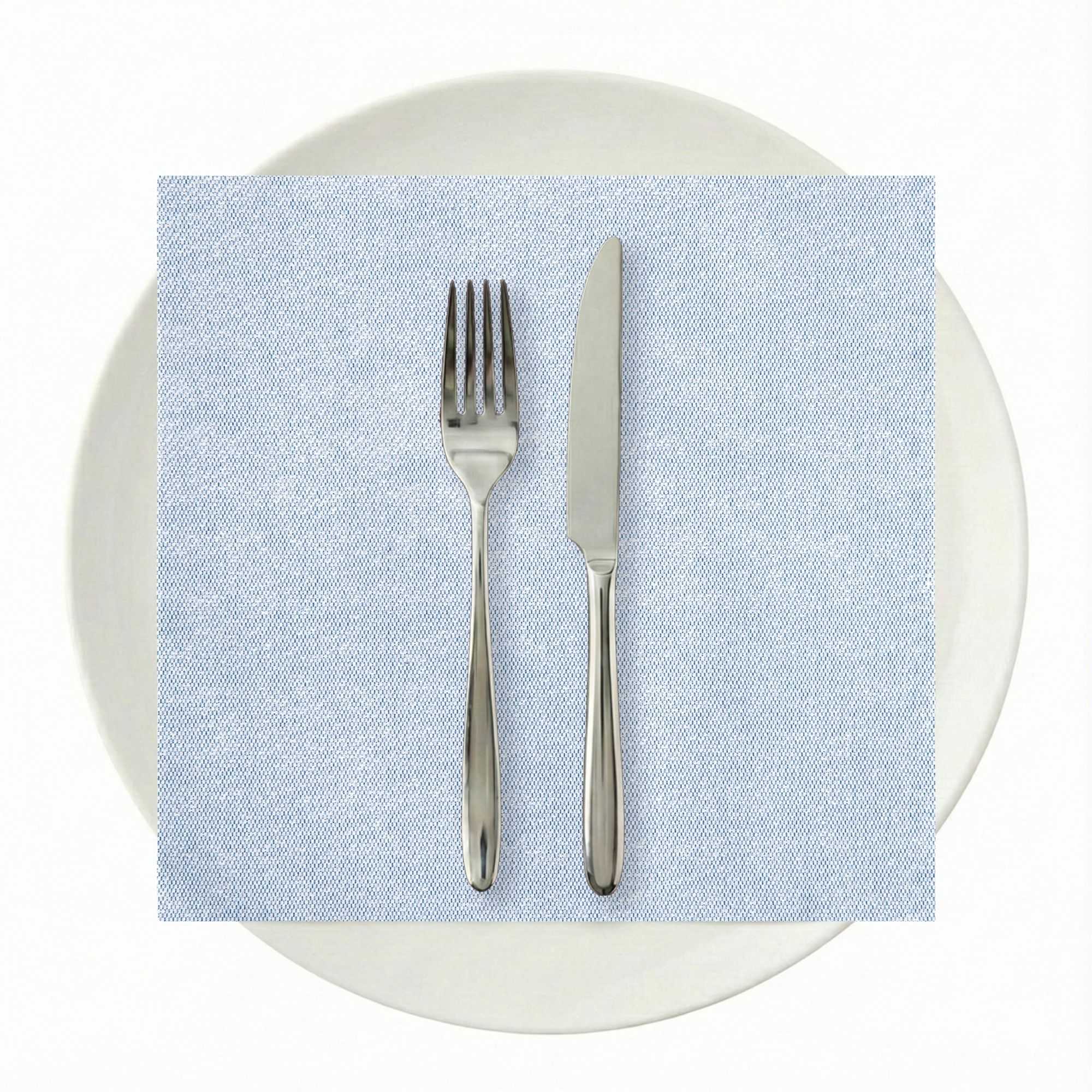 Luxenap Square Blue Denim Paper Napkin - Air Laid - 15 3/4" x 15 3/4" - 25 count box