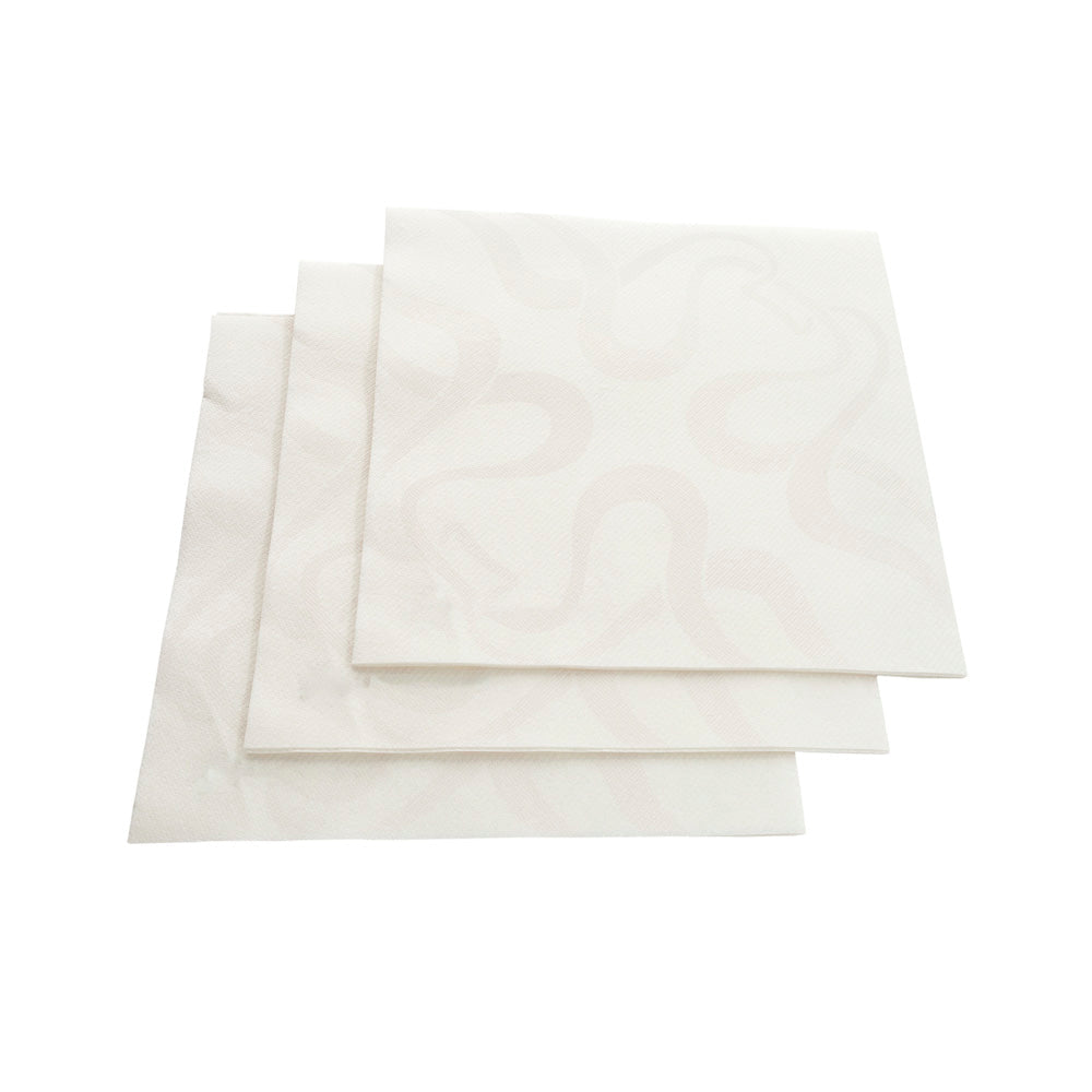 Luxenap Square Vintage White Paper Napkin - Air Laid - 15 3/4" x 15 3/4" - 25 count box