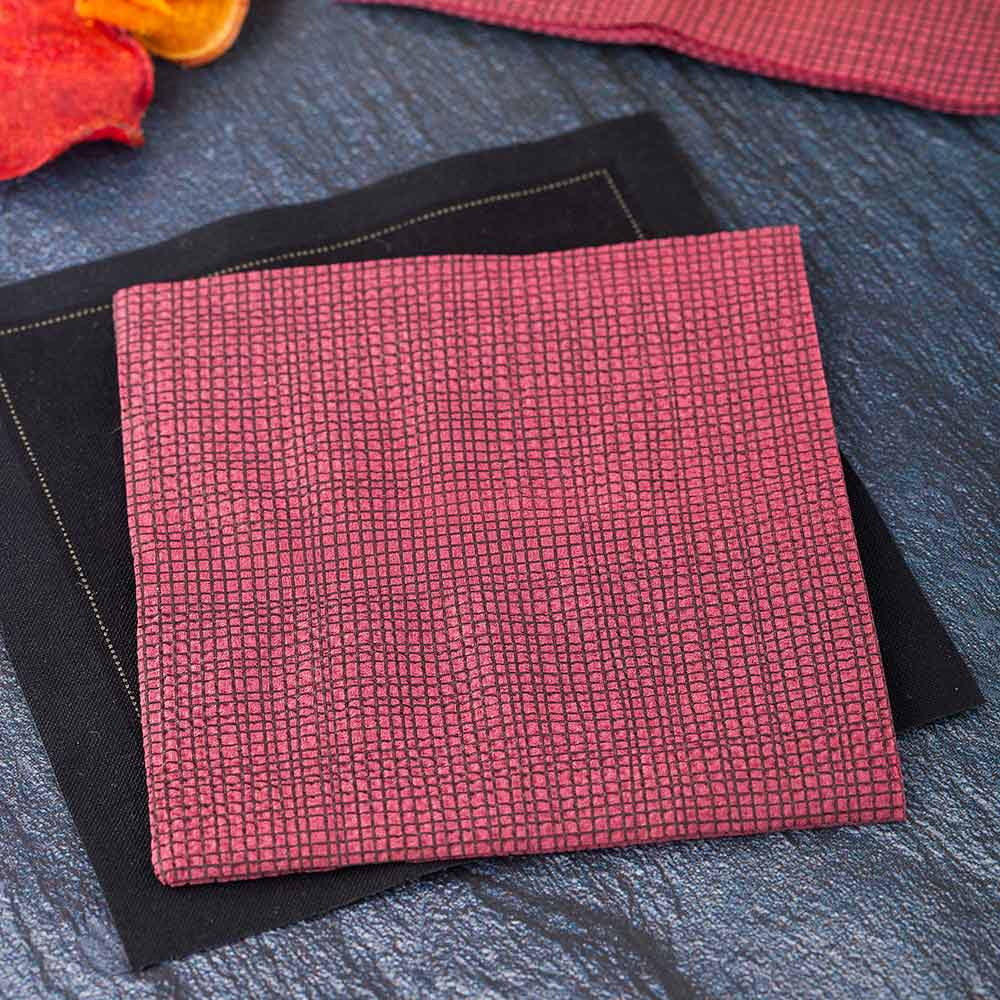Luxenap Square Bordeaux Paper Cocktail Napkin - Micropoint, 2-Ply, with Black Threads - 7 3/4" x 7 3/4" - 100 count box