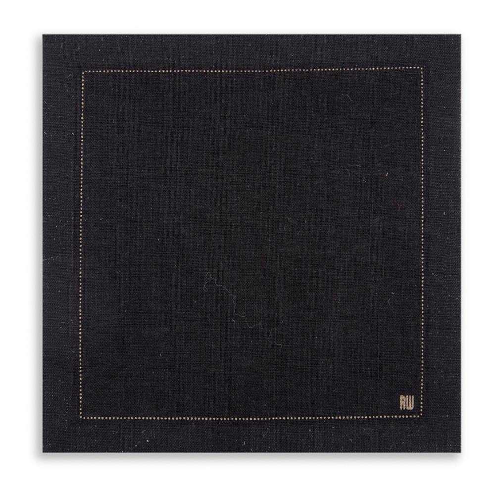 Luxenap Square Black Cotton Cocktail Napkin - Organic, Disposable - 4 1/2" x 4 1/2" - 50 count box
